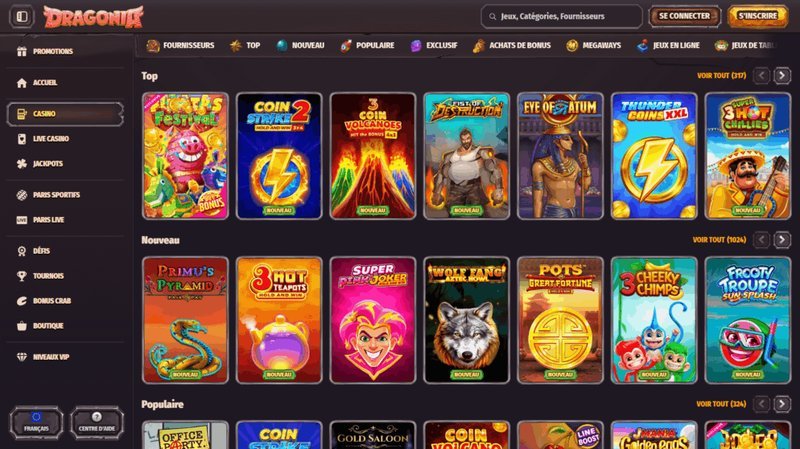 Découvrez les Joies du Casino Dragonia en Ligne à Grandes Échelles en France.